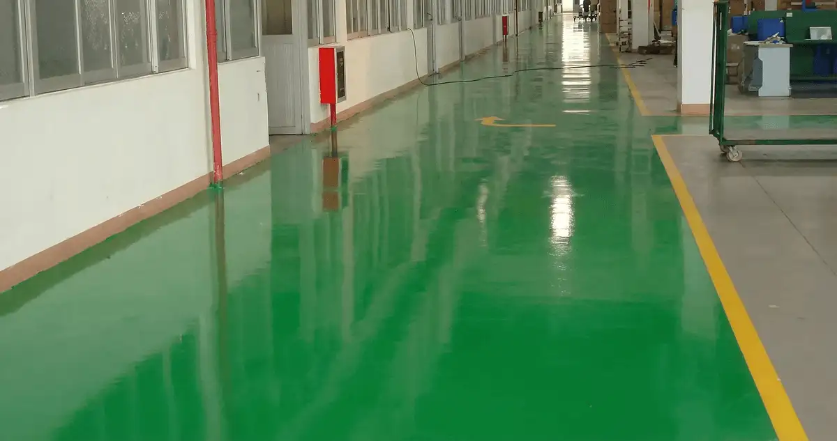 A factory floor professionally covered and marked with epoxy flooring in Jacksonville, FL
