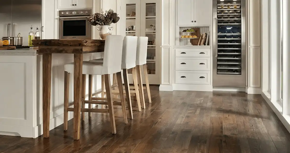 Professionally installed and refinished hardwood flooring in a residential home, showcasing smooth finish and natural wood tones in Jacksonville, FL